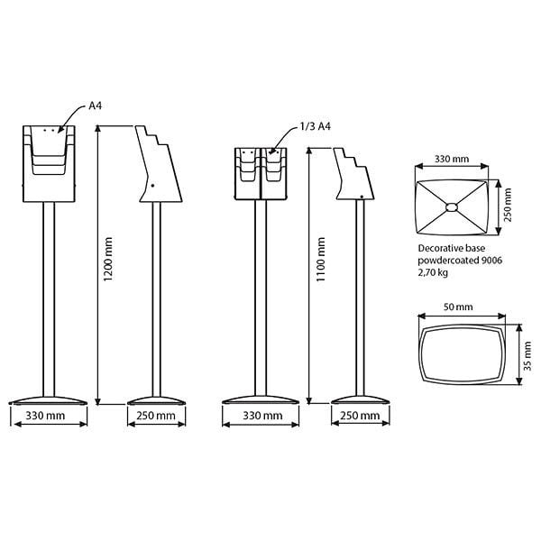 Boden Prospektständer Pillar 6 x DIN lang 3