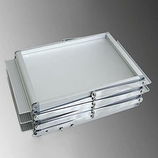 Falt Prospektständer Acryl Silber 6 x DIN A4 inkl. Alu Transportkoffer Silber eloxiert 5
