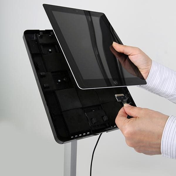 Flexibler Tablet Infoständer mit verstellbarer Höhe schwarz für iPad 1 2 3 4 Air Samsung Galaxy und 9.7” 10.1” Tablets 2