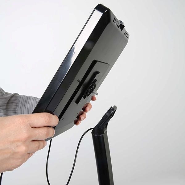 Gewölbter Tablet Infoständer schwarz für iPad 1 2 3 4 Air Samsung Galaxy und 9.7” 10.1” Tablets 4