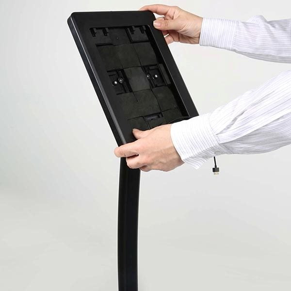 Gewölbter Tablet Infoständer schwarz für iPad 1 2 3 4 Air Samsung Galaxy und 9.7” 10.1” Tablets 7