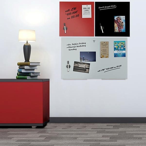 Glas Magnettafel rot 450x450mm 3