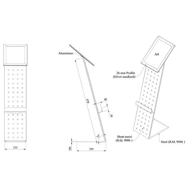 Infoständer Alu Design DIN A4 Postermaß 1