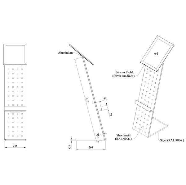Infoständer Alu Design DIN A4 Postermaß 1