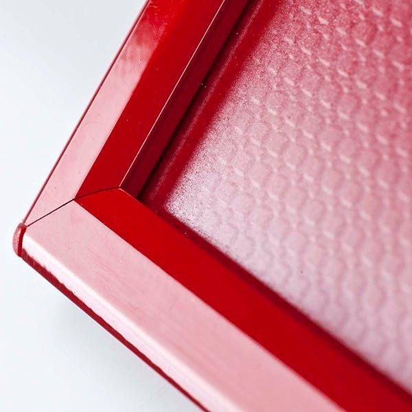 Klapprahmen-Opti-Frame-Rot-DIN-A4-Postermaß-br-mit-Rückenstütze Detailansicht Ecke