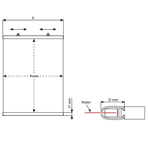 Poster Klemmleiste Fast 21mm 1000mm Länge 5