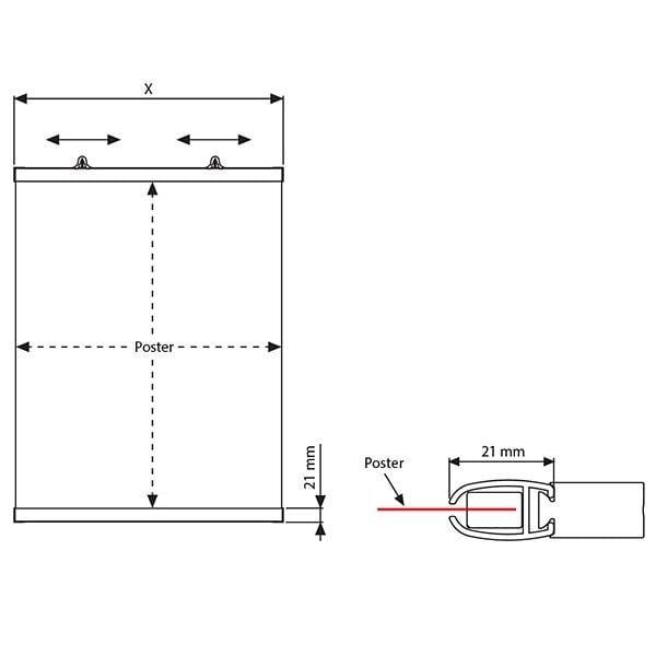 Poster Klemmleiste Fast 21mm 1200mm Länge 5