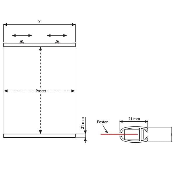 Poster-Klemmleiste-Fast-Bemaßungsbild 21mm-841mm-Länge-5