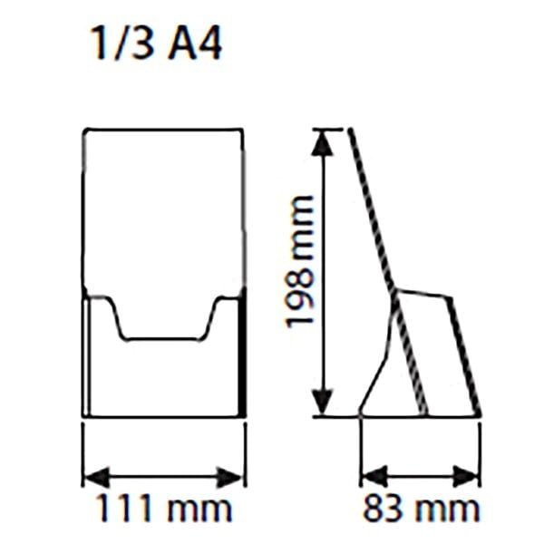 Tischprospekthalter DIN lang Hochformat 100 x 210 mm 2