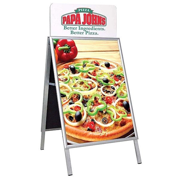 Topschild-für-Kundenstopper-A-Board-Classic-DIN-B1-Postermaß-3 mit Pizza Plakat