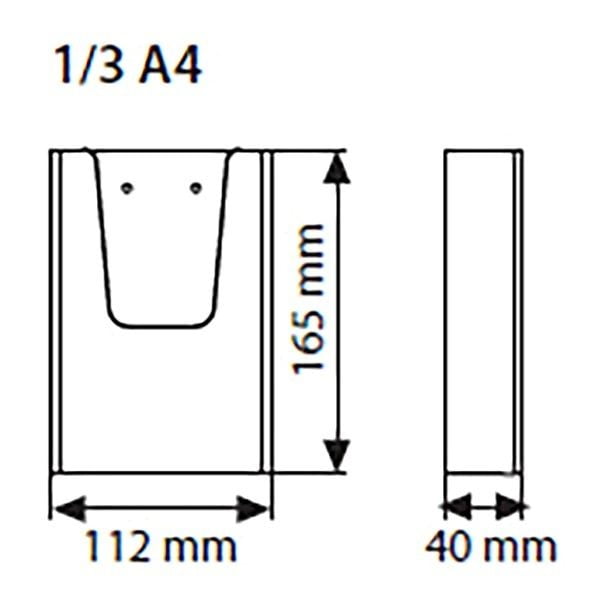 Wandprospekthalter DIN lang Hochformat 100 x 210 mm 2