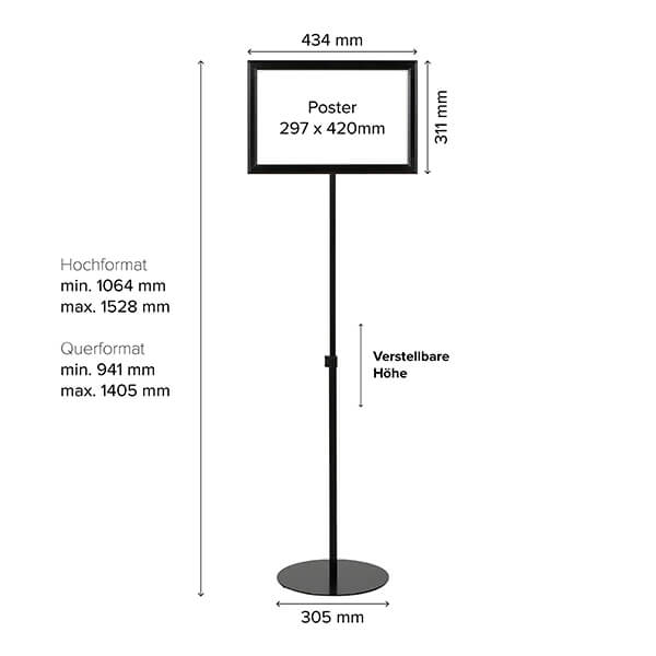 infoständer teleskop doppelseitig schwarz din a3 postermaß 2