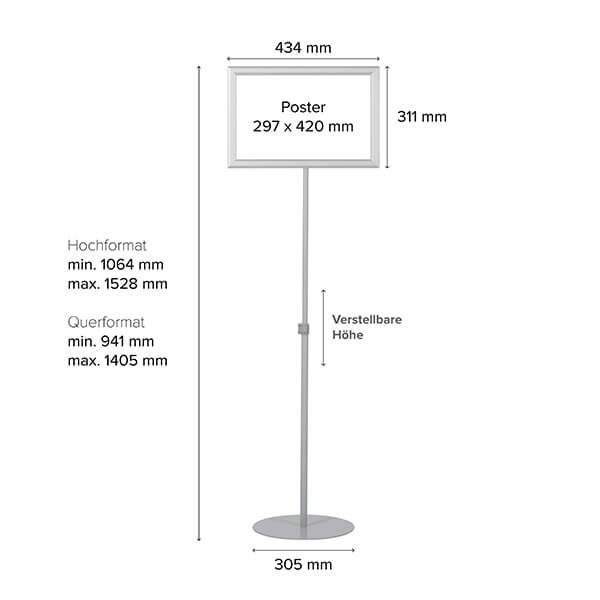 infoständer teleskop doppelseitig silber din a3 postermaß 1