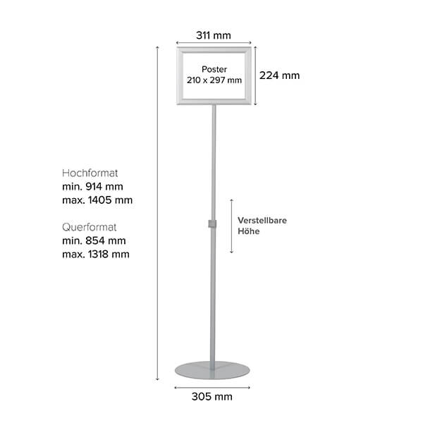 infoständer teleskop doppelseitig silber din a4 postermaß 5