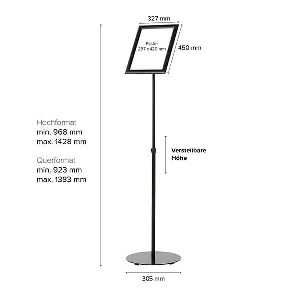 infoständer teleskop schwarz din a3 postermaß 2