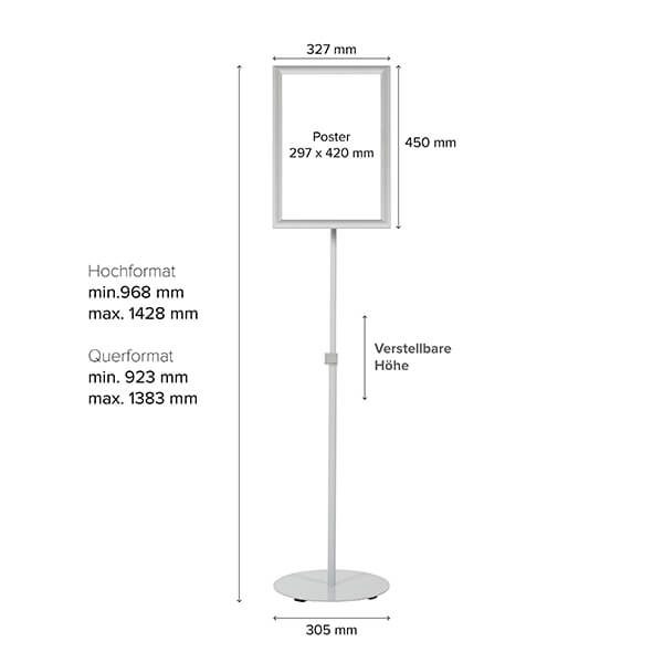 infoständer teleskop silber din a3 postermaß 1