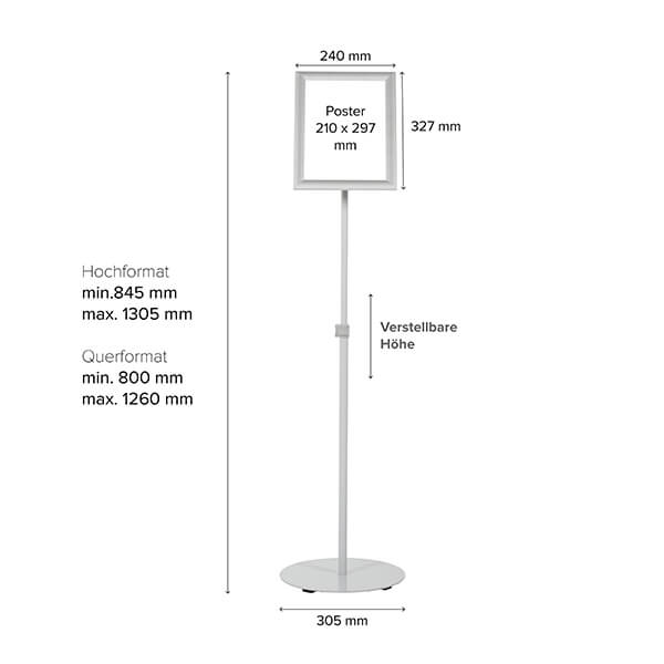 infoständer teleskop silber din a4 postermaß 4