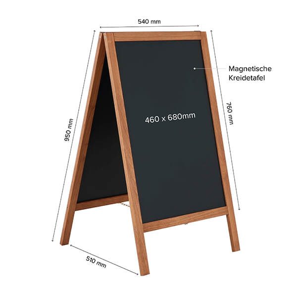 kundenstopper holz economy wetterfest 460 x 680 mm schreibfläche 1