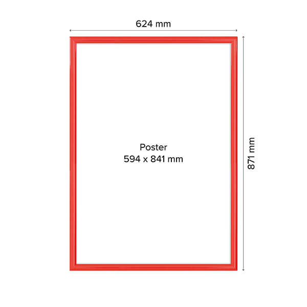 1 x DIN A4 Alu-Klapprahmen Plakatrahmen in Rot  RAL3020 