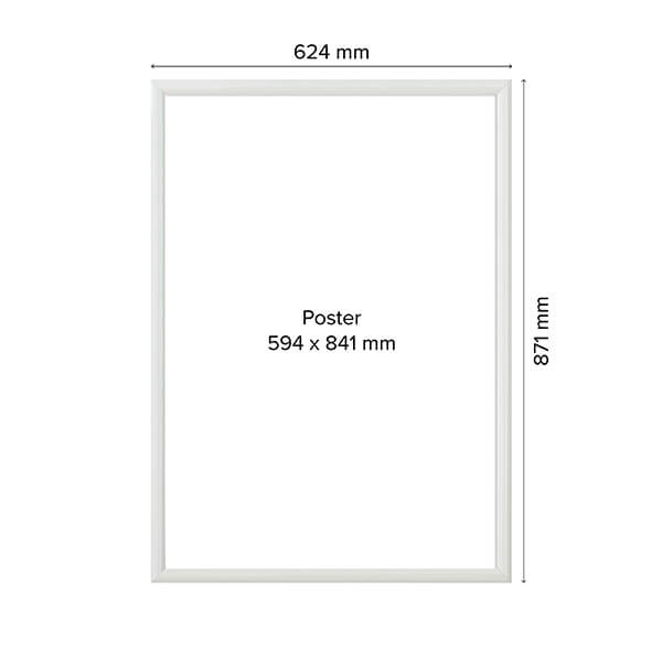 1 x DIN A1 Alu-Klapprahmen Plakatrahmen in Weiß RAL9003 