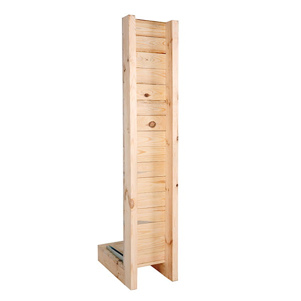 prospektstaender wood rack hinten