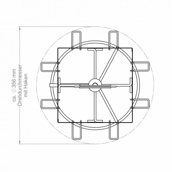 Lochblechständer LBT 4 XL silber Draufsicht_Abmessungen