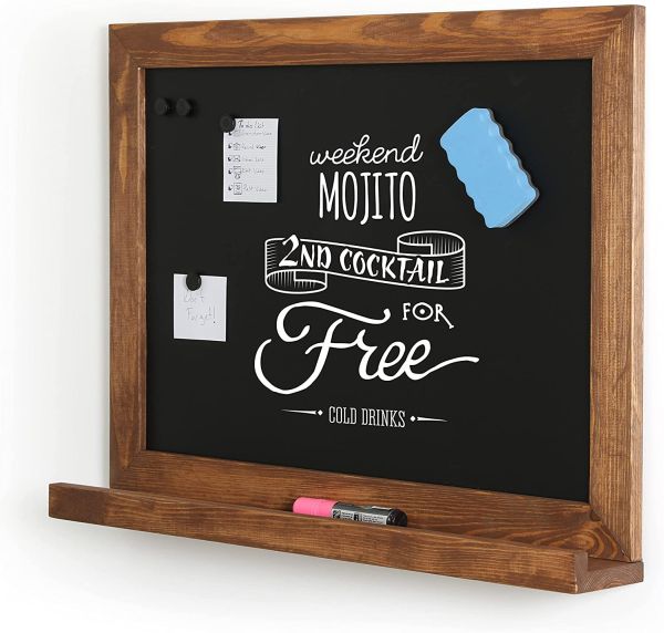 Kreidetafel Memo aus Buche 50x70 cm mit Ablage magnetisch Seite