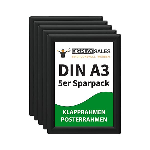 Klapprahmen Opti Fram Budget 25mm DIN A3 schwarz 5 Stück Titelbild