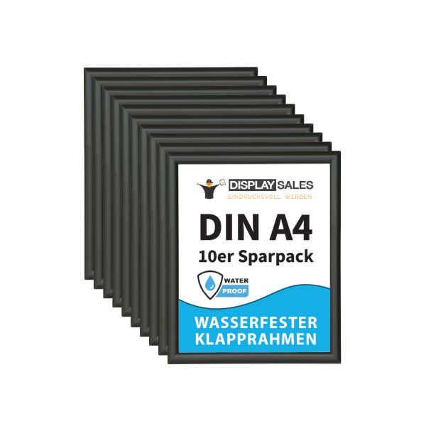 Wasserfester Klapprahmen DIN A4 schwarz 25mm (10 Stück)